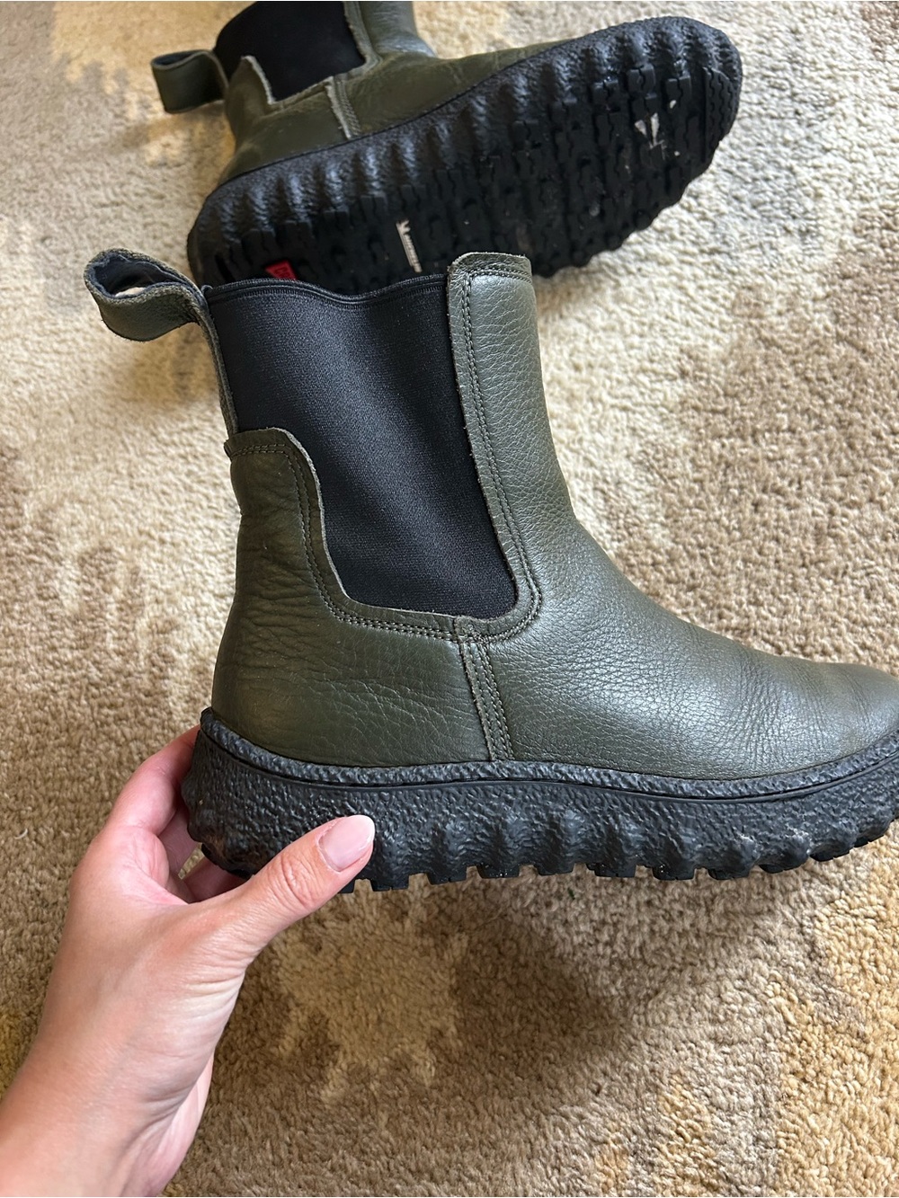 Camper Olive Chelsea Lug-Sole Ankle Boots - Picture 7 of 13